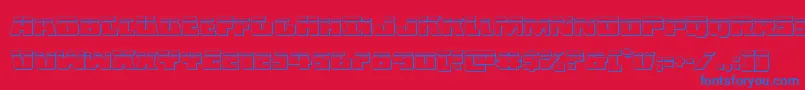 Darkalliancebullet-Schriftart – Blaue Schriften auf rotem Hintergrund