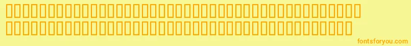 フォントBdBrockelmann – オレンジの文字が黄色の背景にあります。