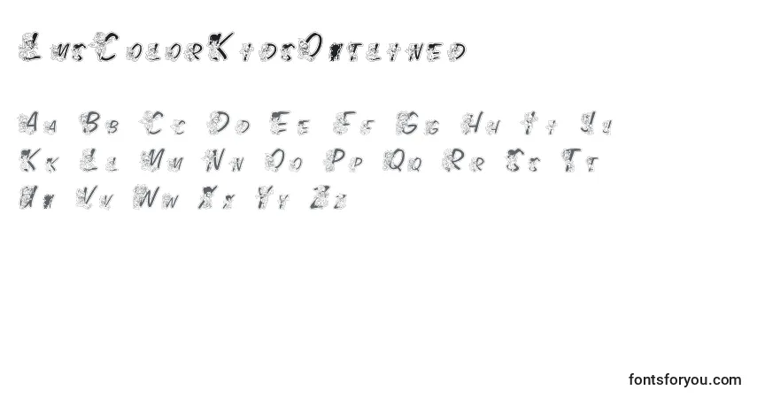 Schriftart LmsColorKidsOutlined – Alphabet, Zahlen, spezielle Symbole