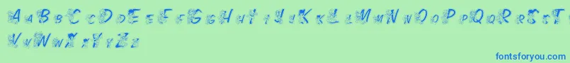 LmsColorKidsOutlined Font – Blue Fonts on Green Background