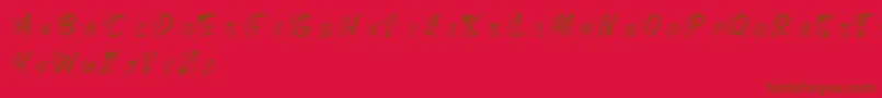 LmsColorKidsOutlined Font – Brown Fonts on Red Background