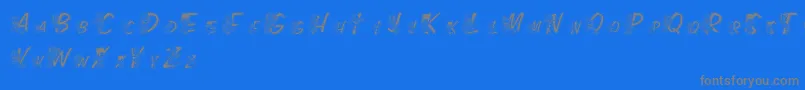 フォントLmsColorKidsOutlined – 青い背景に灰色の文字