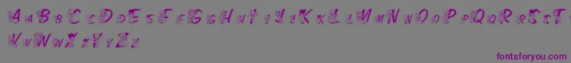 LmsColorKidsOutlined Font – Purple Fonts on Gray Background