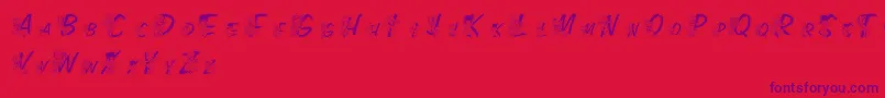 Police LmsColorKidsOutlined – polices violettes sur fond rouge