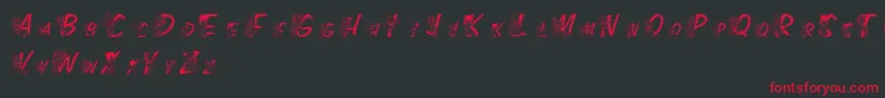 LmsColorKidsOutlined Font – Red Fonts on Black Background