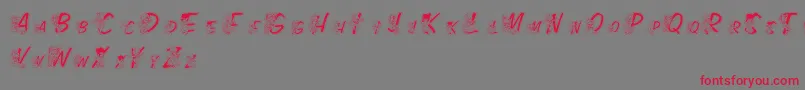 LmsColorKidsOutlined Font – Red Fonts on Gray Background