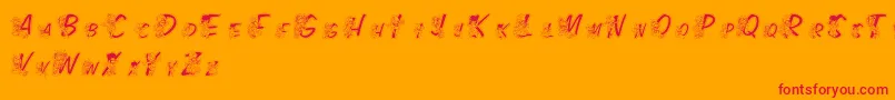 LmsColorKidsOutlined Font – Red Fonts on Orange Background