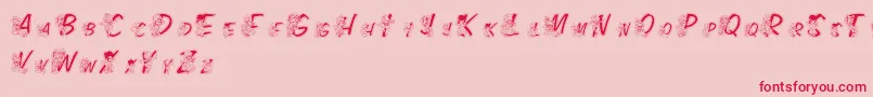 LmsColorKidsOutlined-Schriftart – Rote Schriften auf rosa Hintergrund