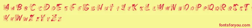 fuente LmsColorKidsOutlined – Fuentes Rojas Sobre Fondo Amarillo