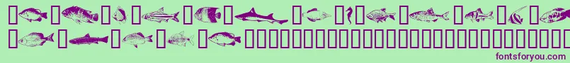 FishyprintTwoAoe Font – Purple Fonts on Green Background