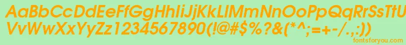 TexgyreadventorBolditalic Font – Orange Fonts on Green Background