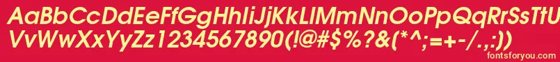 TexgyreadventorBolditalic Font – Yellow Fonts on Red Background