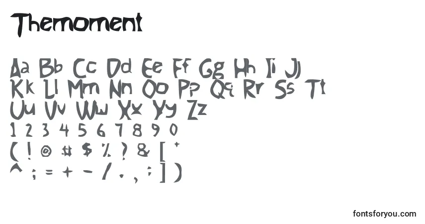 Schriftart Themoment – Alphabet, Zahlen, spezielle Symbole