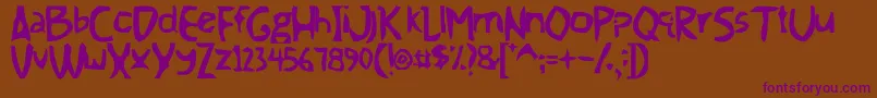 Themoment Font – Purple Fonts on Brown Background