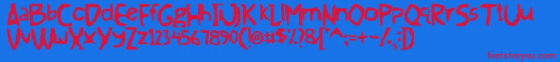 Themoment Font – Red Fonts on Blue Background