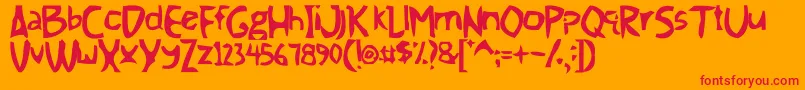 Themoment Font – Red Fonts on Orange Background