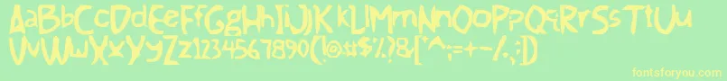 Themoment Font – Yellow Fonts on Green Background