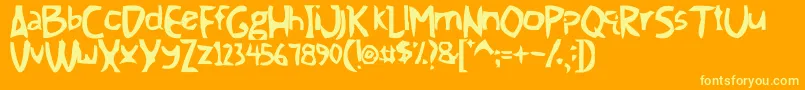 Themoment Font – Yellow Fonts on Orange Background