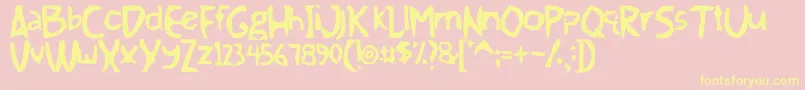 Themoment Font – Yellow Fonts on Pink Background