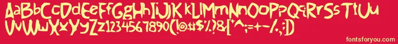 フォントThemoment – 黄色の文字、赤い背景
