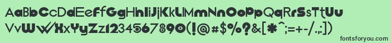 Pdw Font – Black Fonts on Green Background