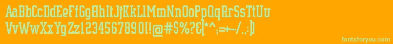 SupremeBw90 Font – Green Fonts on Orange Background