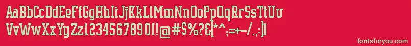 SupremeBw90 Font – Green Fonts on Red Background