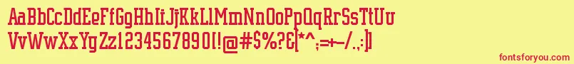 SupremeBw90 Font – Red Fonts on Yellow Background