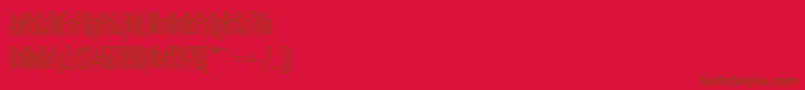 Fonte Reformagrotesklightc – fontes marrons em um fundo vermelho