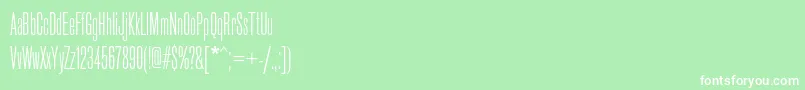フォントReformagrotesklightc – 緑の背景に白い文字