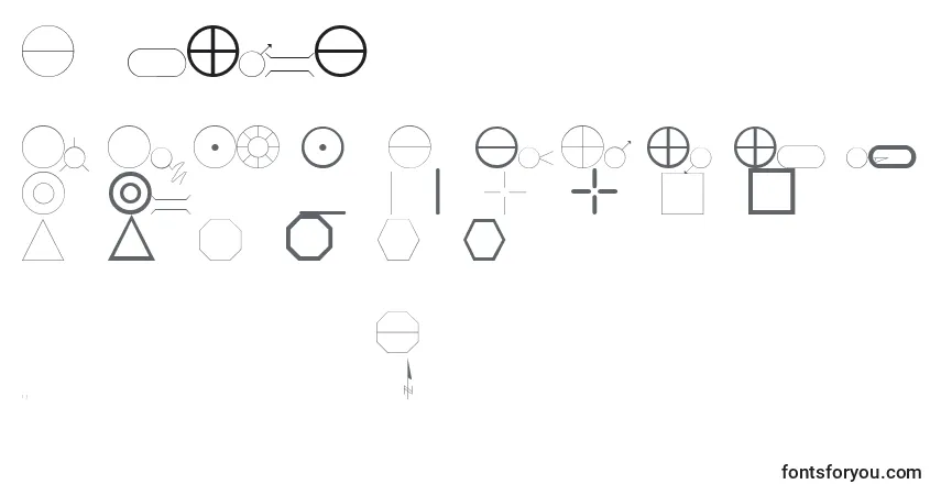 Czcionka EsriIglFont23 – alfabet, cyfry, specjalne znaki