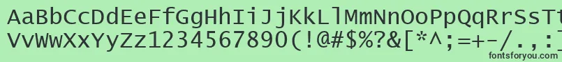 Czcionka Lucon – czarne czcionki na zielonym tle