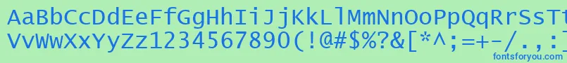 Шрифт Lucon – синие шрифты на зелёном фоне