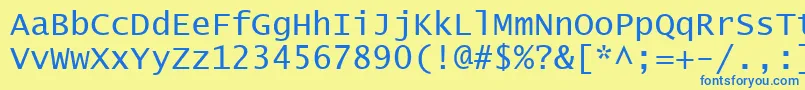 Czcionka Lucon – niebieskie czcionki na żółtym tle