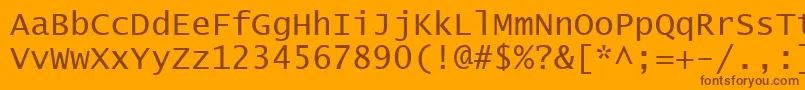 Czcionka Lucon – brązowe czcionki na pomarańczowym tle