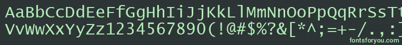 フォントLucon – 黒い背景に緑の文字