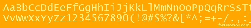 フォントLucon – オレンジの背景に黄色の文字