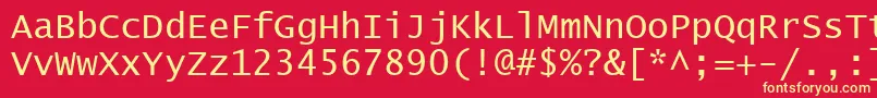 Czcionka Lucon – żółte czcionki na czerwonym tle