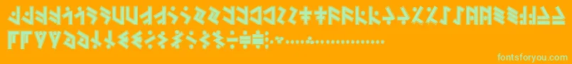 Шрифт TemphisSweatermonkey – зелёные шрифты на оранжевом фоне