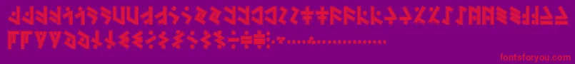 Czcionka TemphisSweatermonkey – czerwone czcionki na fioletowym tle