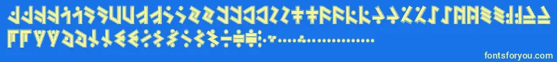 TemphisSweatermonkey Font – Yellow Fonts on Blue Background