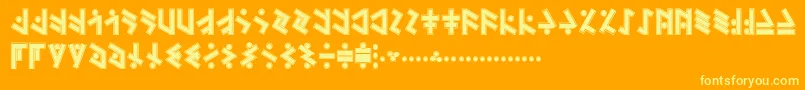 TemphisSweatermonkey-fontti – keltaiset fontit oranssilla taustalla