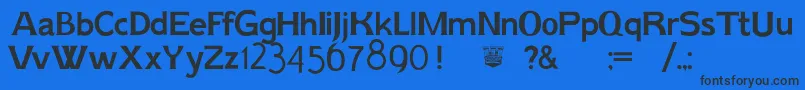 AikErikholm Font – Black Fonts on Blue Background