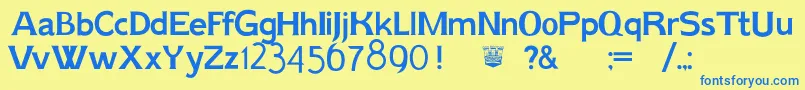 AikErikholm Font – Blue Fonts on Yellow Background