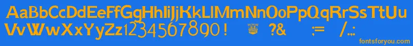 AikErikholm Font – Orange Fonts on Blue Background