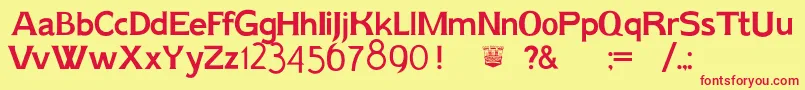 AikErikholm Font – Red Fonts on Yellow Background