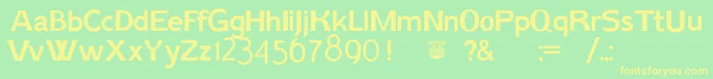 AikErikholm-Schriftart – Gelbe Schriften auf grünem Hintergrund