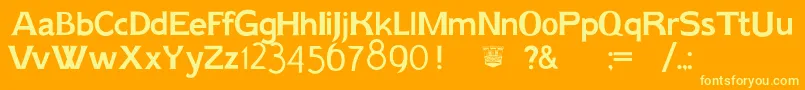 AikErikholm Font – Yellow Fonts on Orange Background