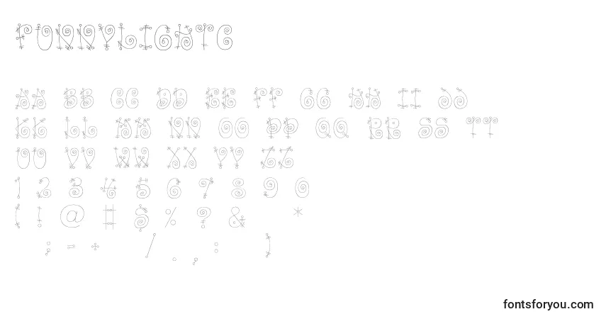 Fuente Funnylightc - alfabeto, números, caracteres especiales