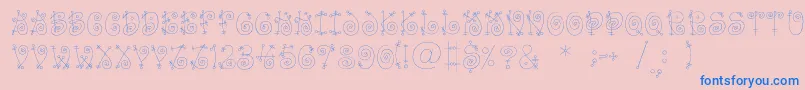 Funnylightc Font – Blue Fonts on Pink Background